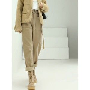 Cocobella beige hi rise lined cargo pants size L